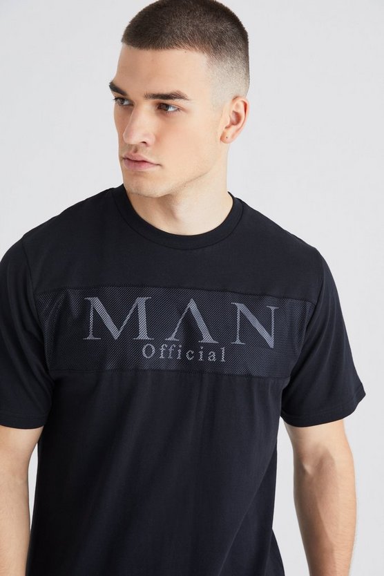 Tall Man Slim-Fit T-Shirt mit reflektierendem Mesh-Overlay
