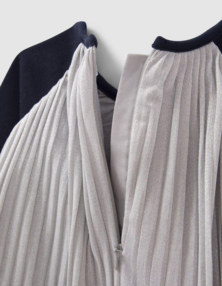 Robe argentée plissée bébé fille