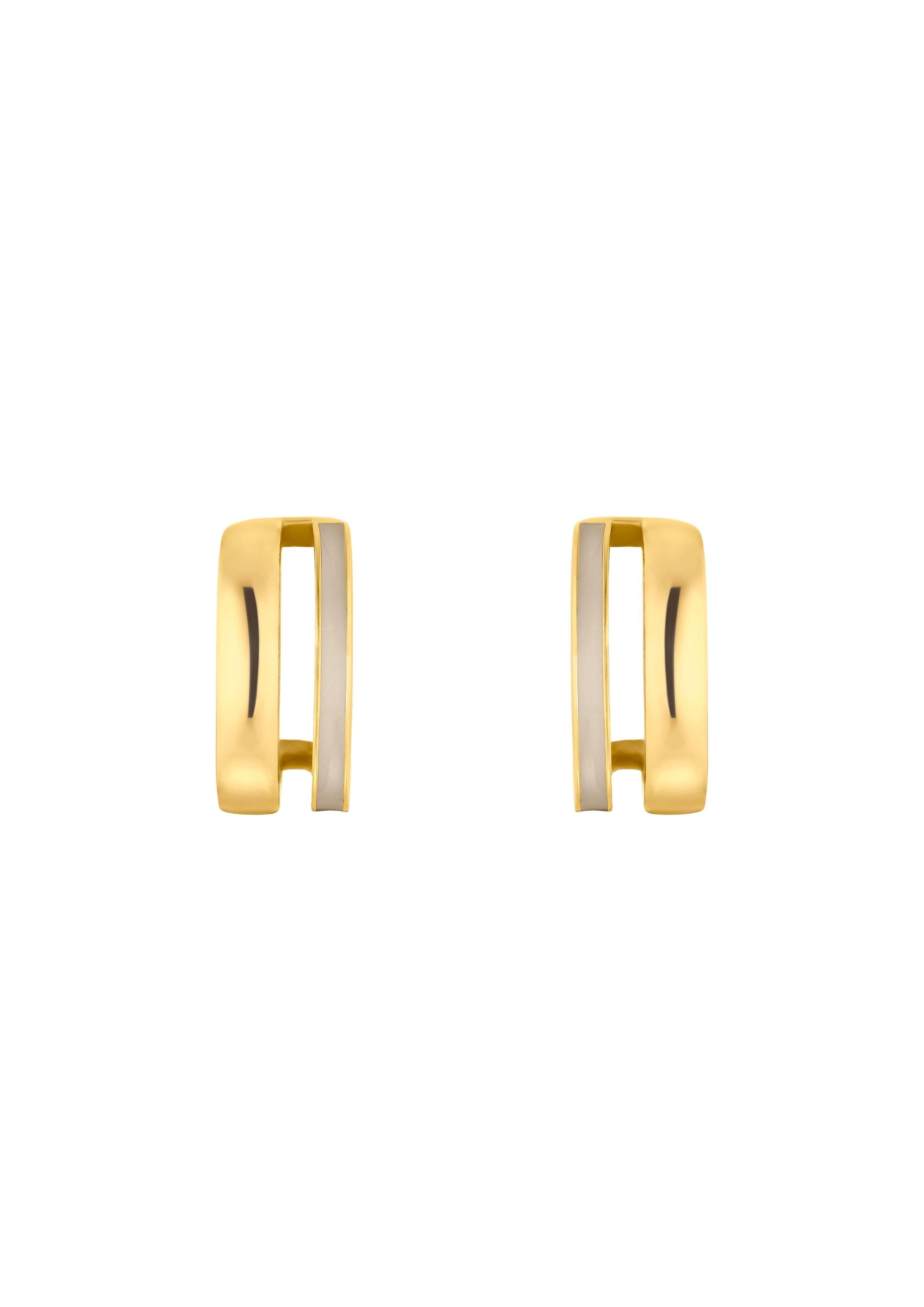 Bicolor-Creolen im zweireihigem Design  6009607-09B0