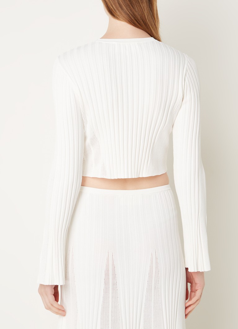 ba&sh Pusha rib knitted crop top with button detail