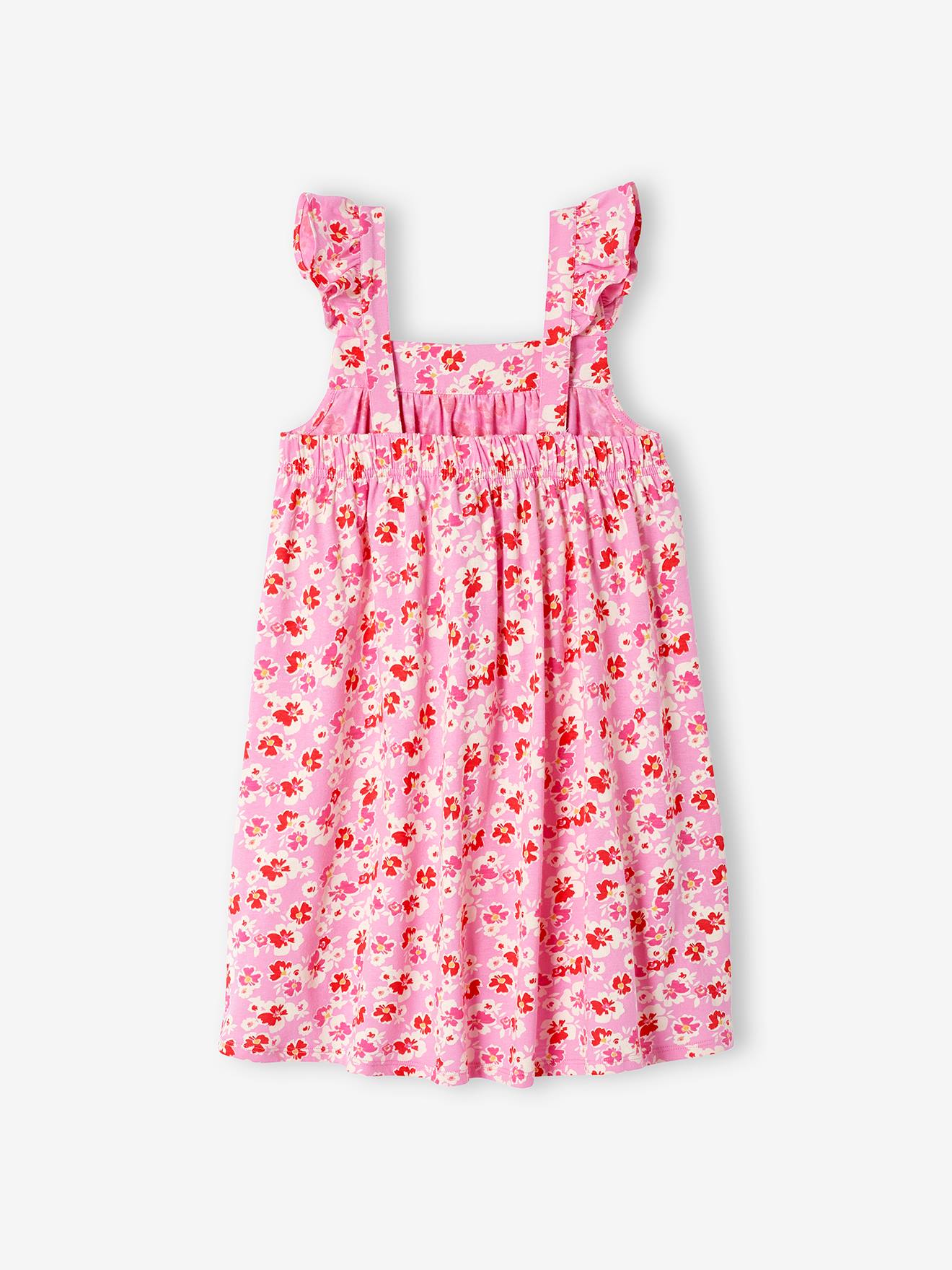 Robe à bretelles fille abricot poudré