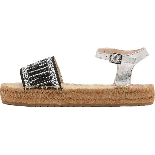 Love Moschino Espadrilles Sandaletten mit Glitzersteinen
