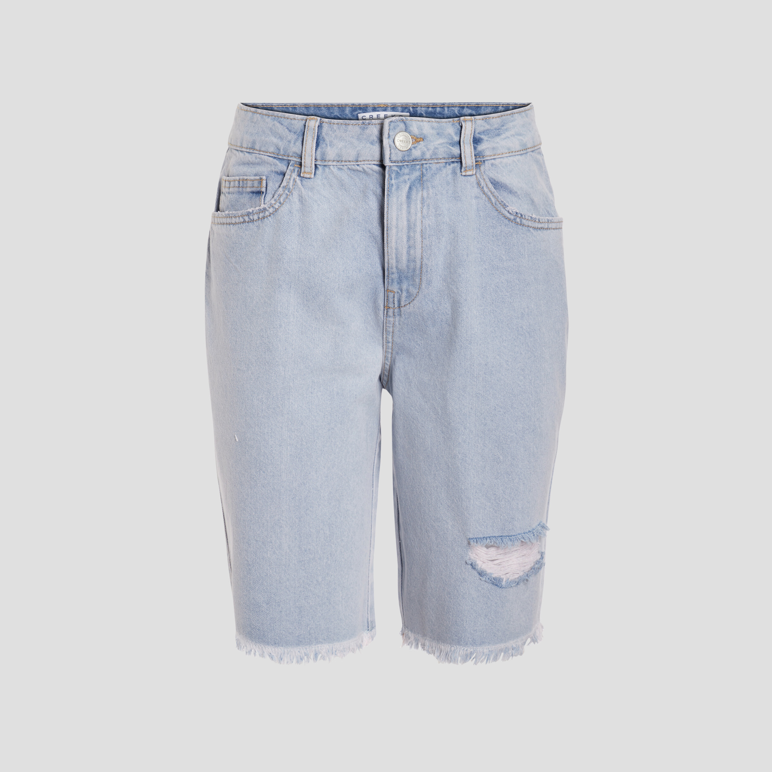 Bermuda droit en jean denim bleach femme | La Halle