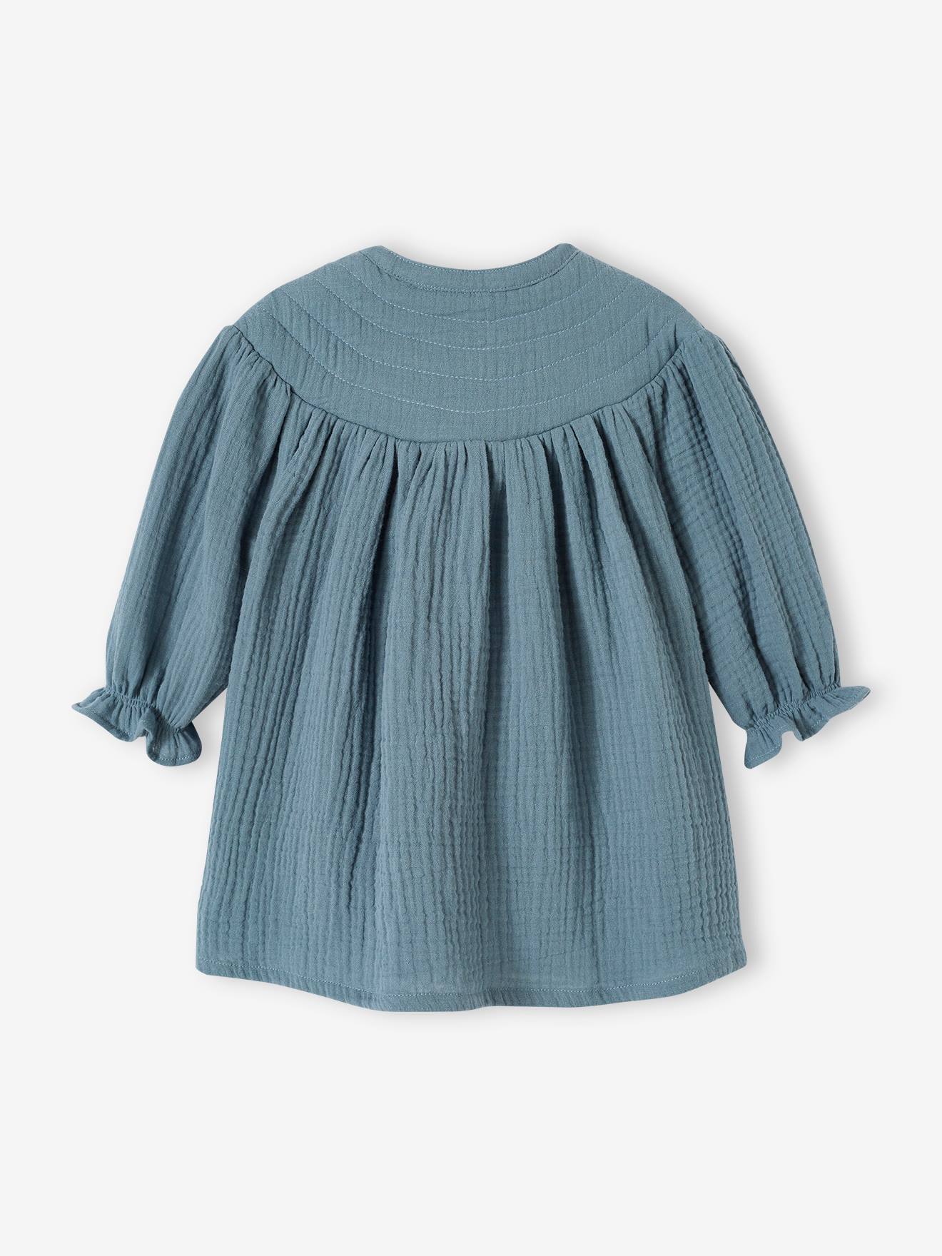 Vertbaudet Mädchen Baby Festkleid - eisblau
