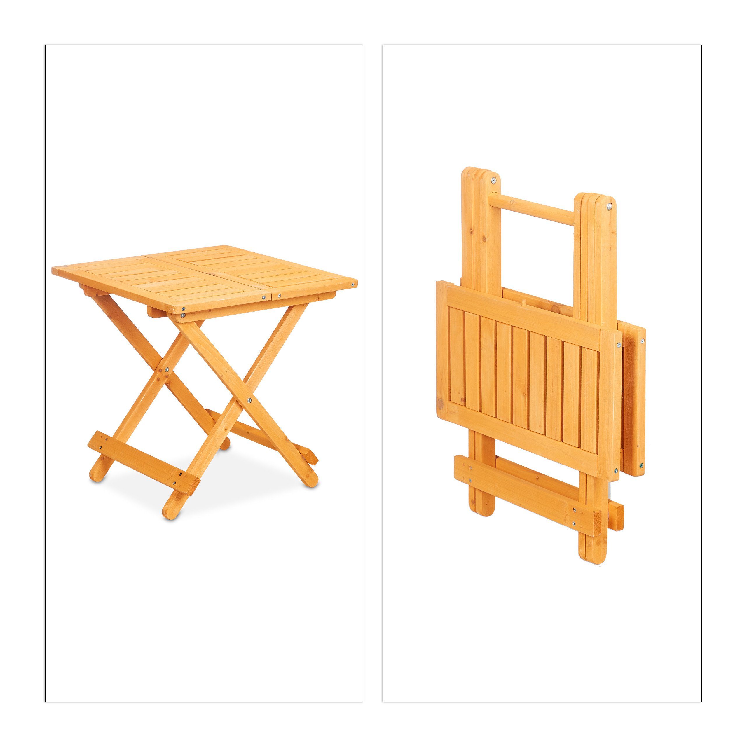 relaxdays Klapptisch Kleiner Klapptisch aus Holz