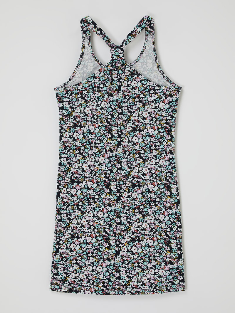 Kleid mit Millefleurs in flieder