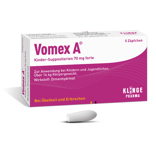 VOMEX A Kinder-Suppositorien 70 mg forte  5 St  Suppositorien