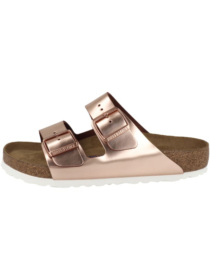 Birkenstock Sandale Arizona Glattleder Weichbettung schmal in braun günstig kaufen