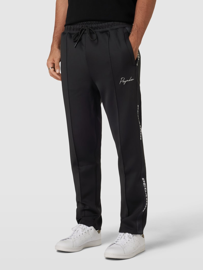 Sweatpants mit Label-Stitching in schwarz