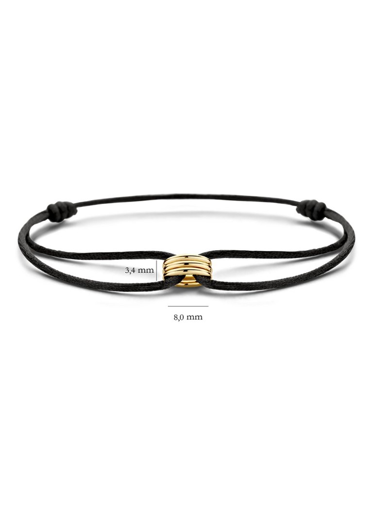 Bracciale rosa cipria con ciondolo in oro giallo 14 carati 2173YGO