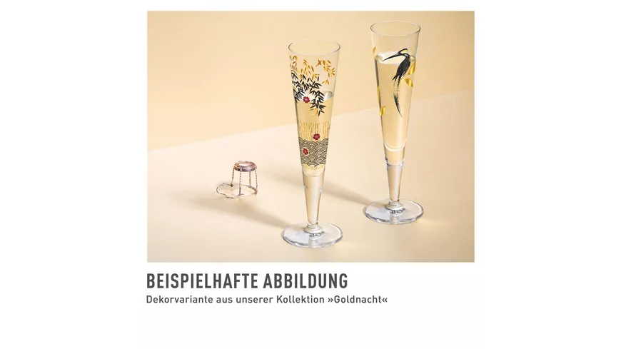 RITZENHOFF Champagnerglas Goldnacht #28 von Samy Halim Gold, Schwarz, Rot