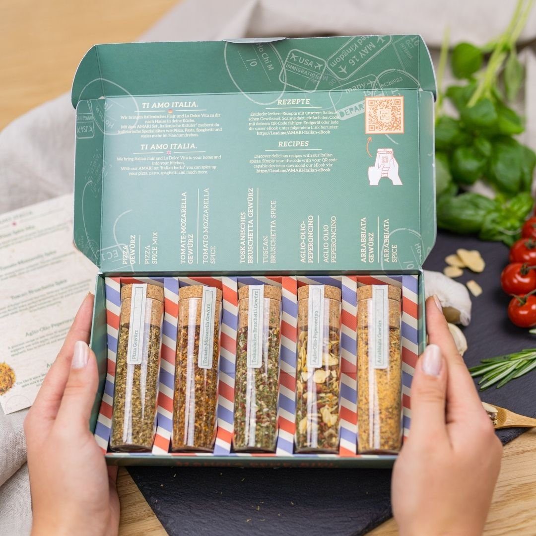 Amari Gewürzkarussell AMARI ® Gewürze Set – 5 erlesene Gewürze - BBQ, Italia, Salze