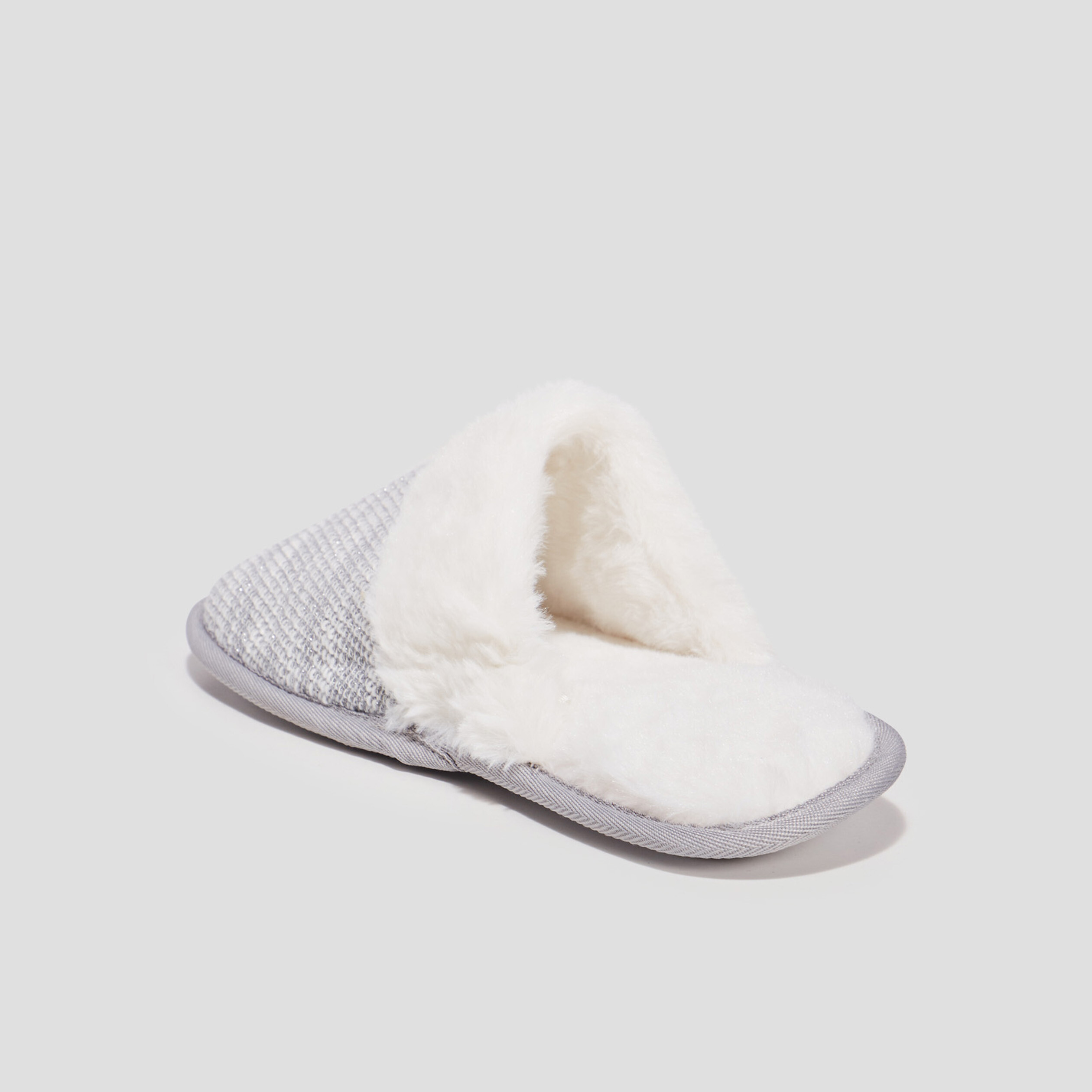 Chaussons mules gris femme | La Halle