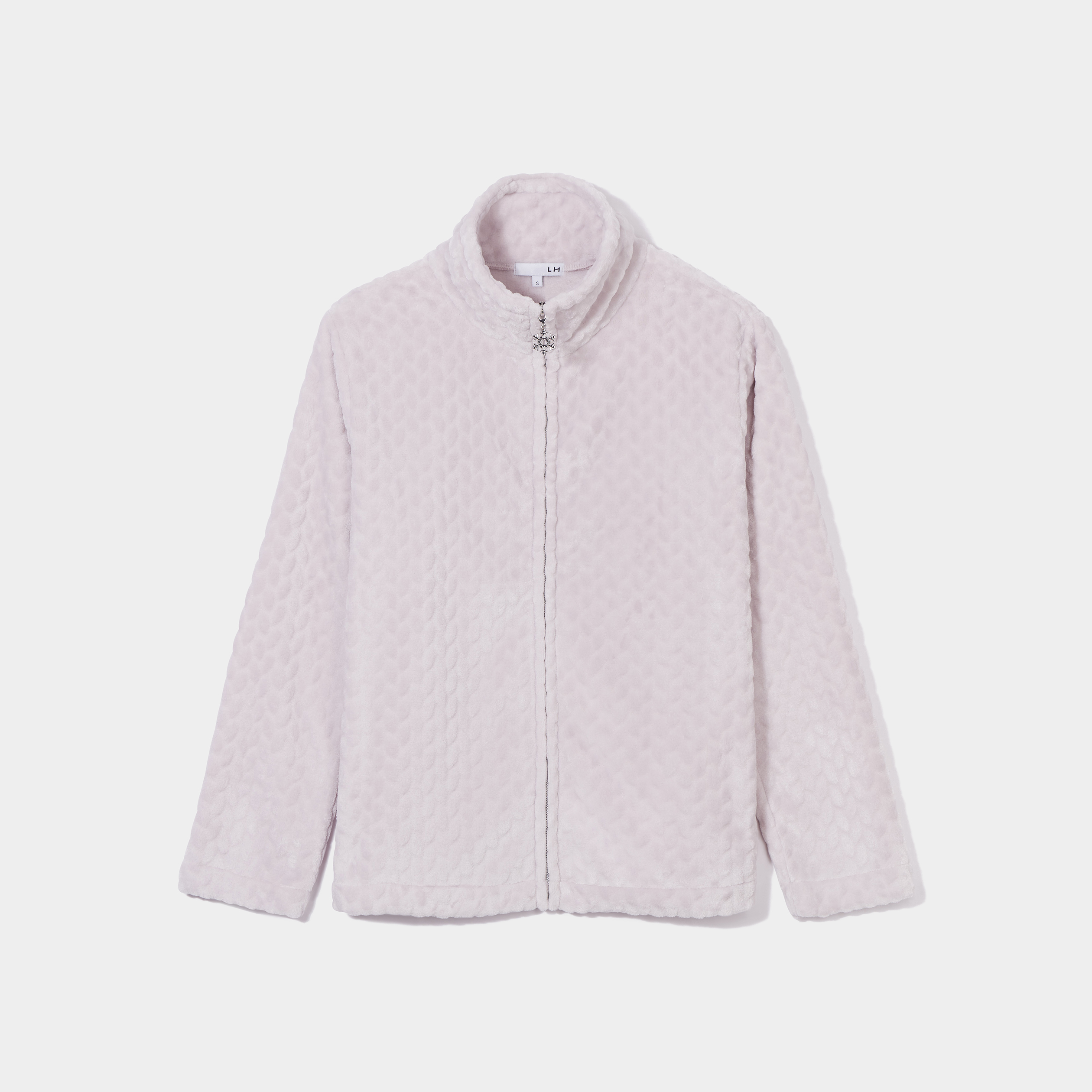 Veste pyjama pilou zippée col montant rose pastel femme | La Halle