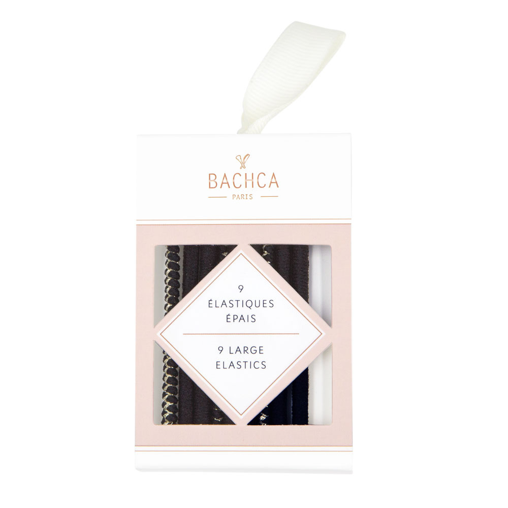 Bachca Elastiques épais noir x 9 Accessoire cheveux