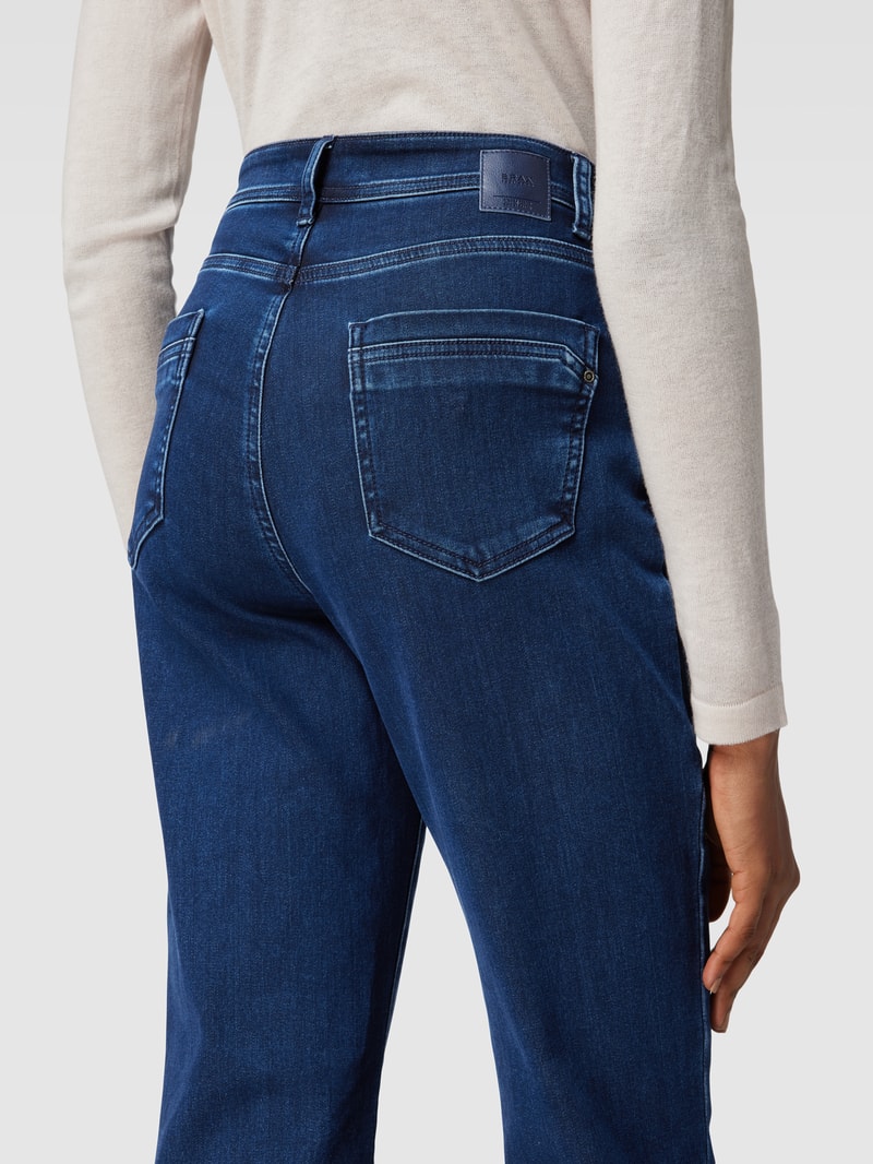 Jeans im unifarbenen Design Modell 'Carola' in marineblau