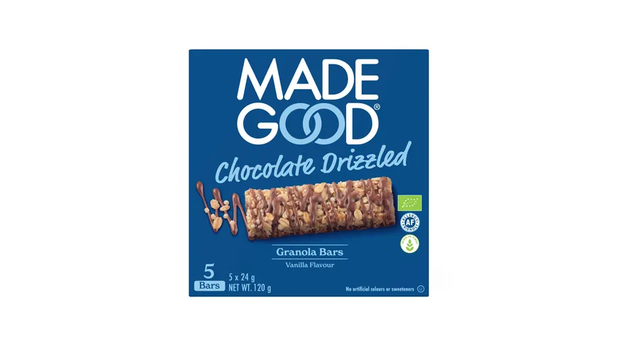 MADEGOOD Bio Müsliriegel mit Schokolade und Vanillegeschmack 120 g
