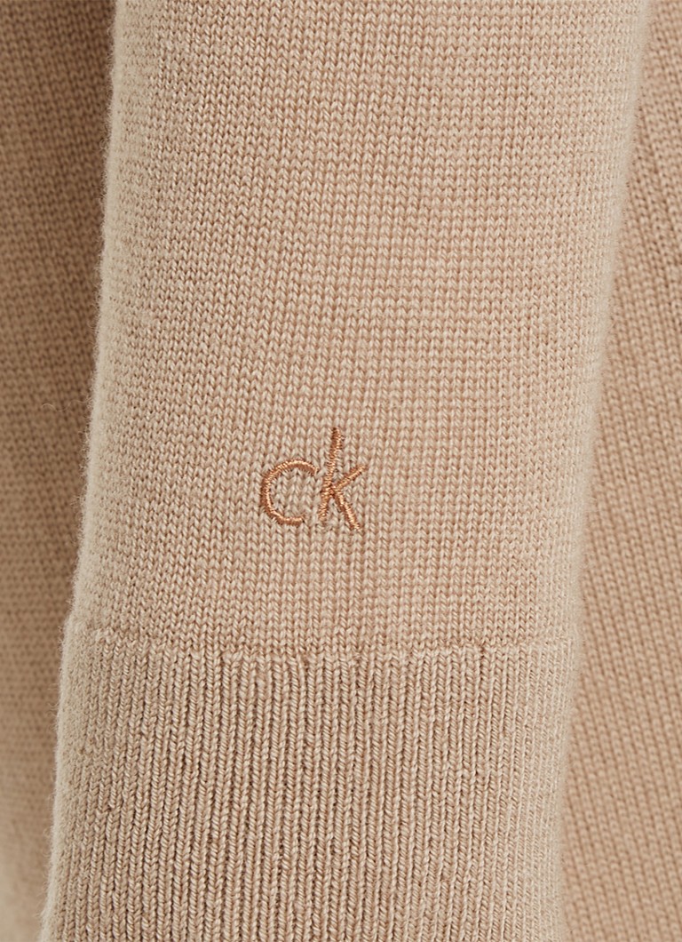 Abito maglione midi Calvin Klein in pregiata lana merino con collo alto