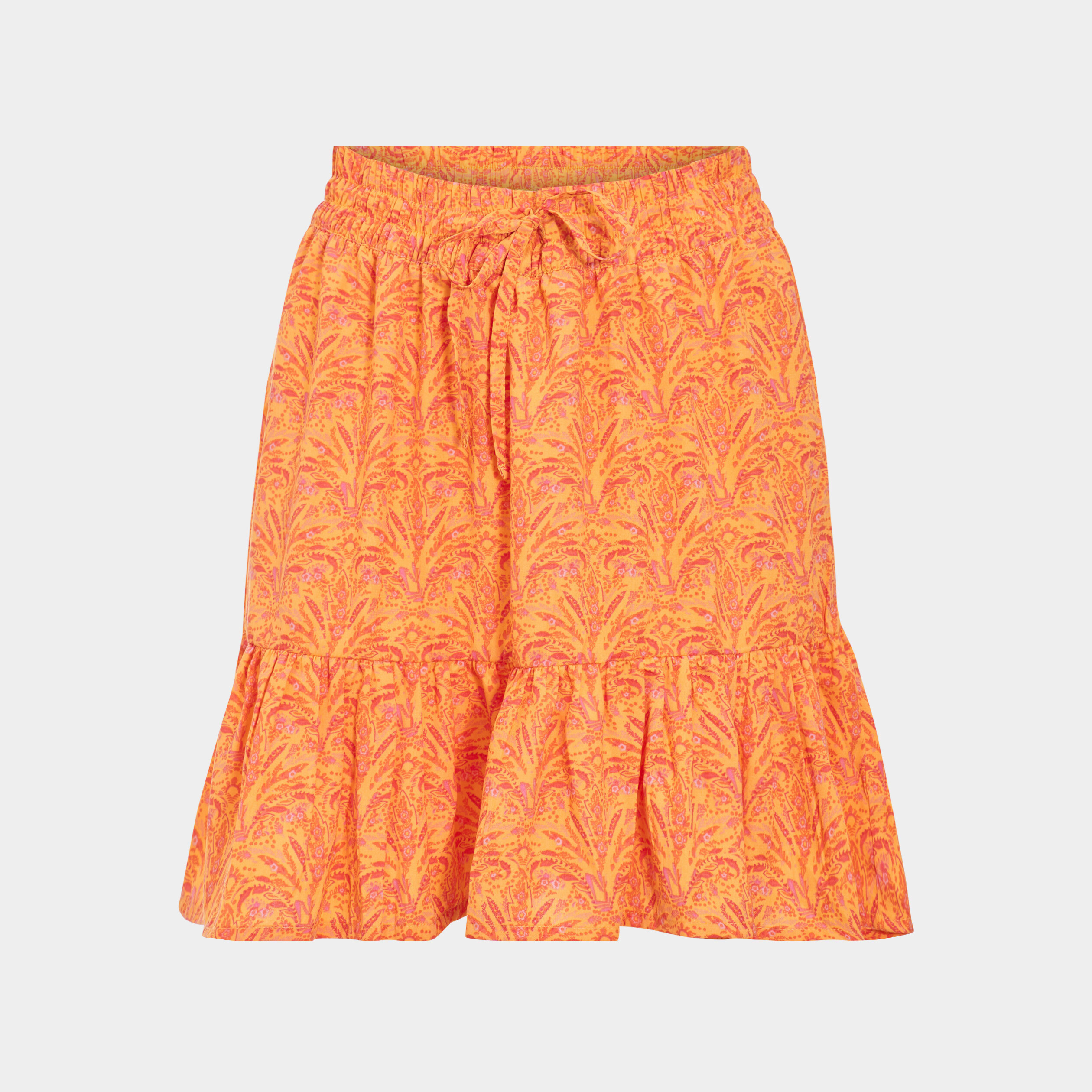 Jupe courte fluide taille smockée jaune femme | La Halle