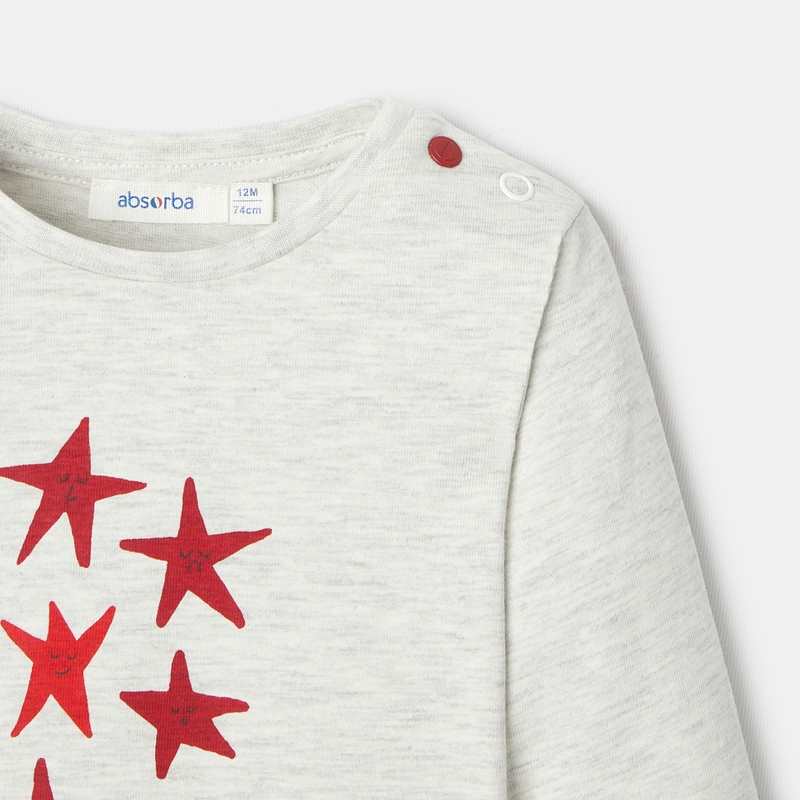 T-shirt à motif étoiles blanc bébé garçon Absorba