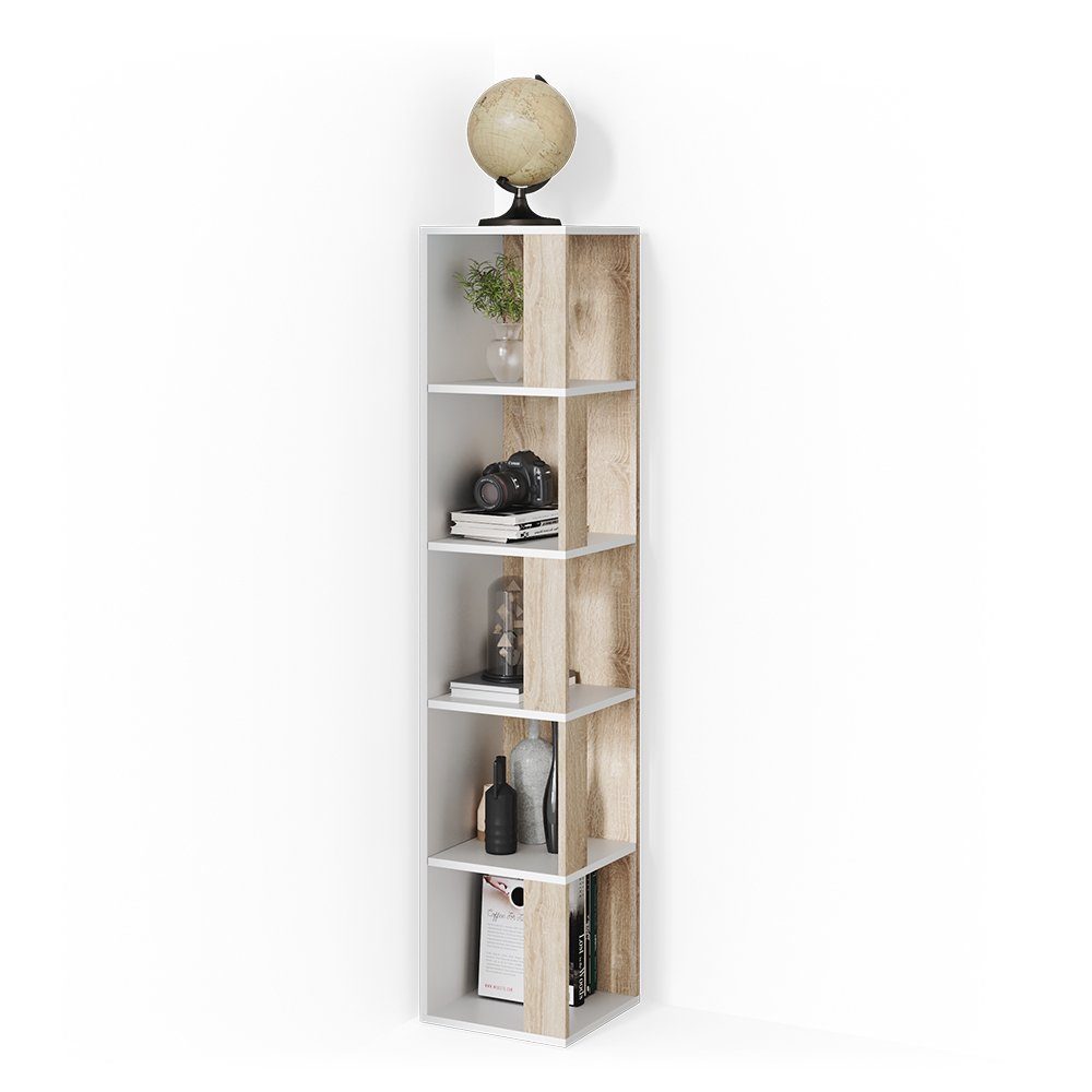 Vicco Eckregal Standregal Bücherregal LIO Sonoma / Weiß