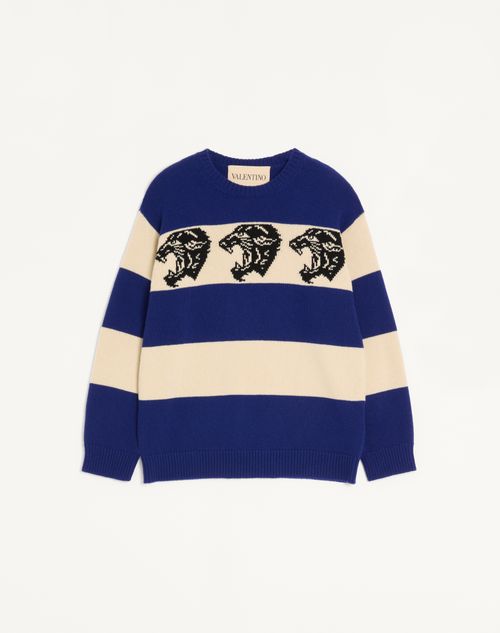 Valentino uldtrøje med panterjacquardmotiv