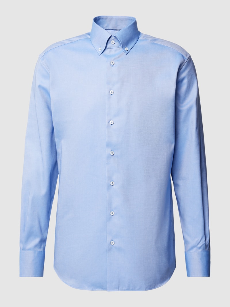 Slim Fit Premium Shirt mit Button-Down-Kragen in bleu