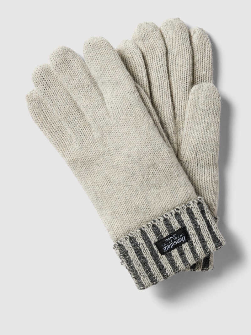 Handschuhe mit Label-Detail in hellgrau