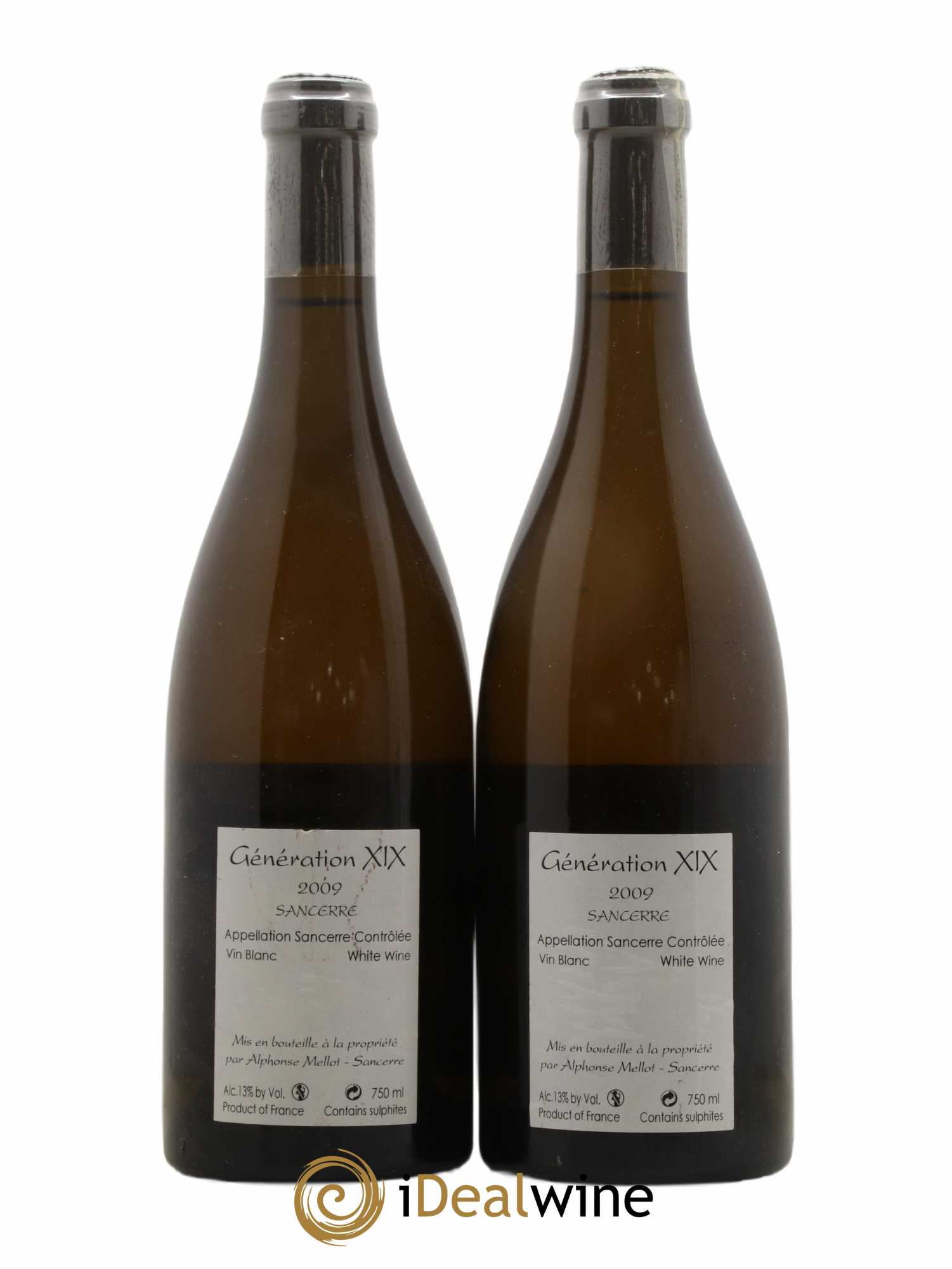 Sancerre Génération XIX Alphonse Mellot  2009 - Lot de 2 Bouteilles