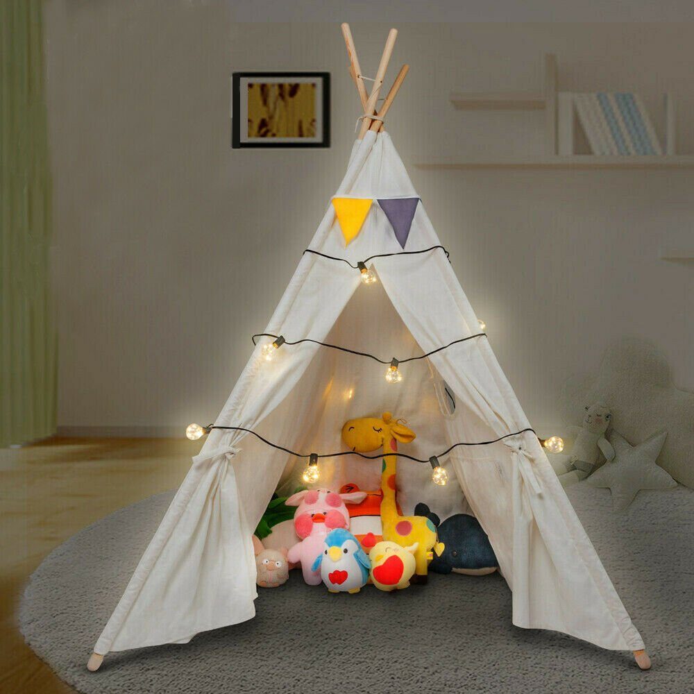 YOLEO Tipi-Zelt Spielzelt Kinderzelt für Kinderzimmer Babyzelt 120x120x130cm, Personen: 2