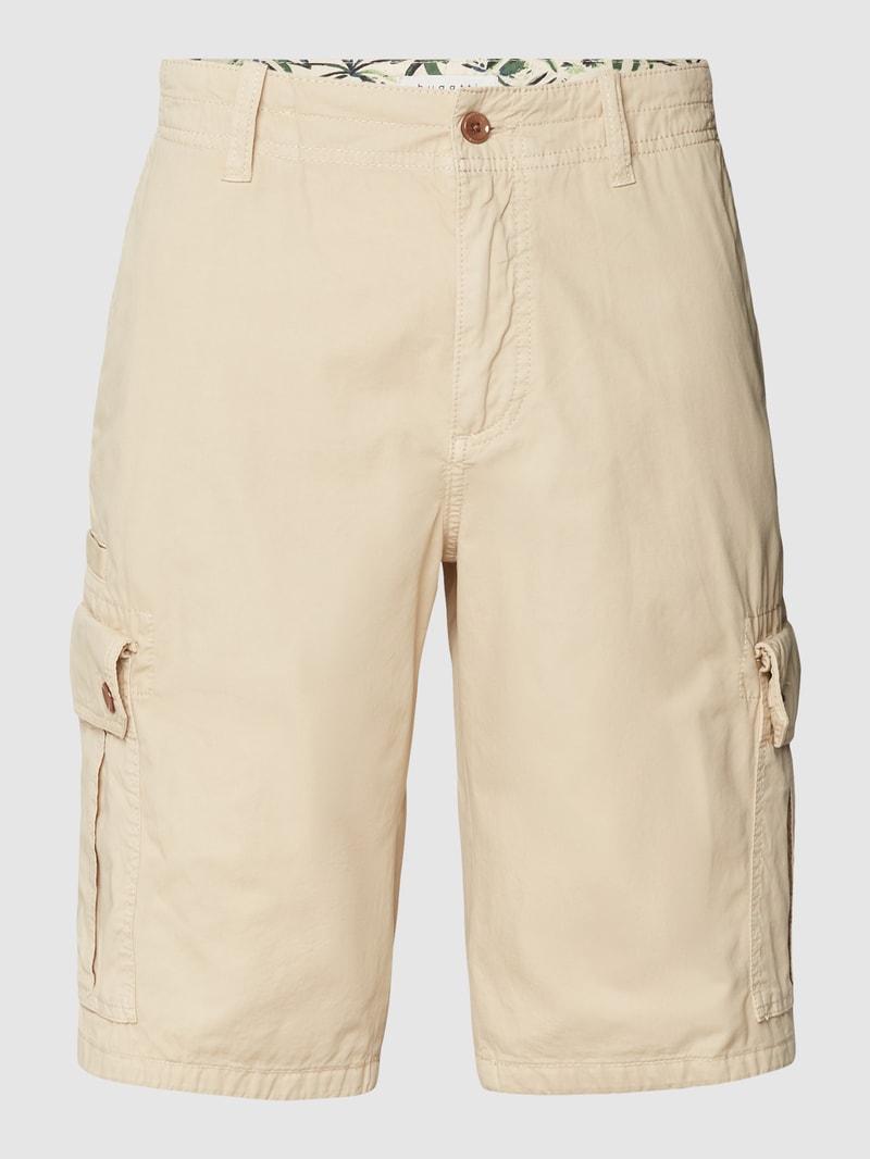 Bermudas aus Baumwolle mit Eingrifftaschen in beige