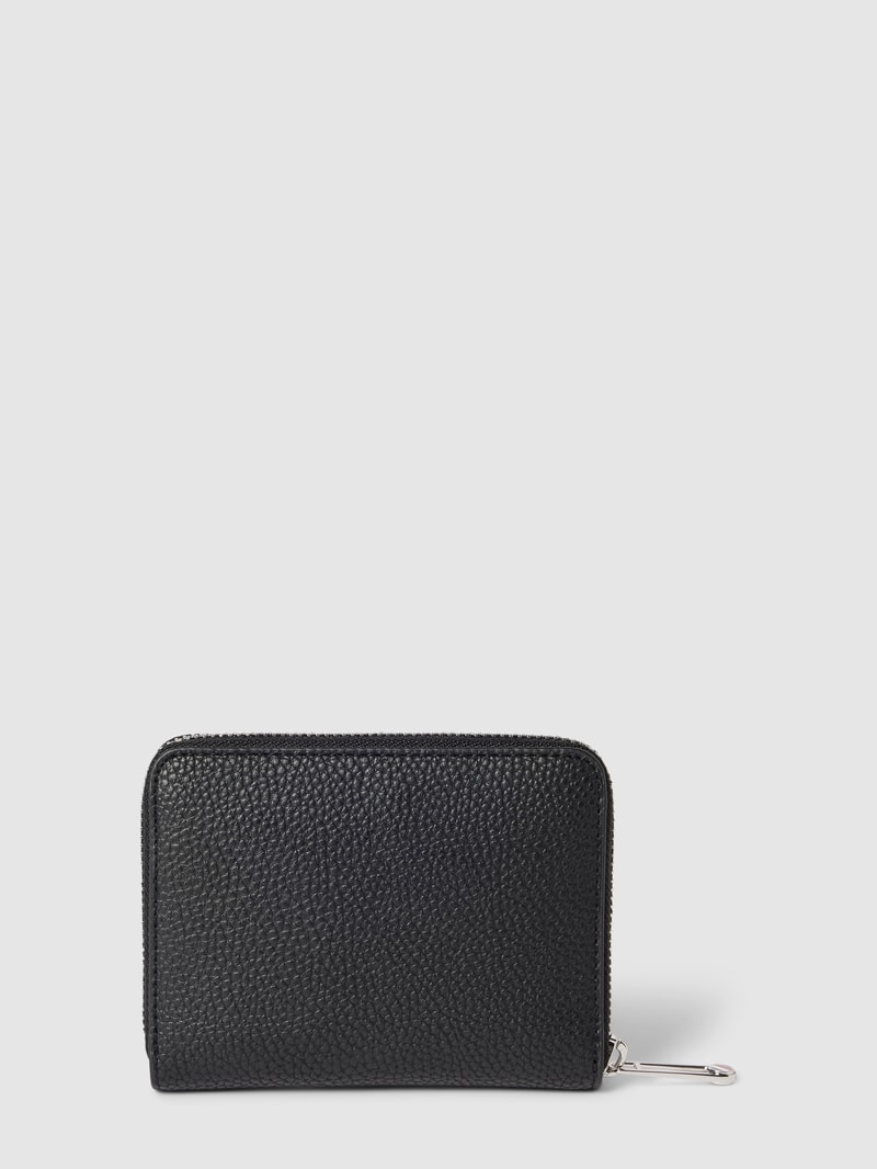 Portemonnaie mit Label-Applikation in schwarz