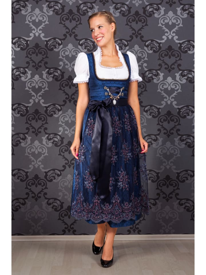 Edelnice Langes Dirndl 2-teilig Josepha in blau günstig kaufen
