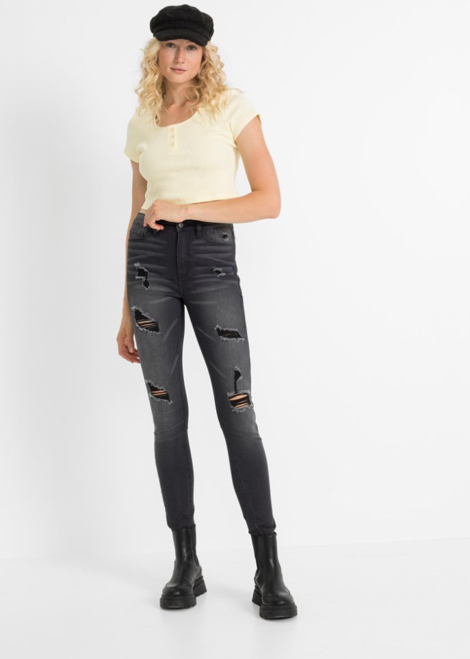 Skinny-Jeans mit Destroy-Effekten