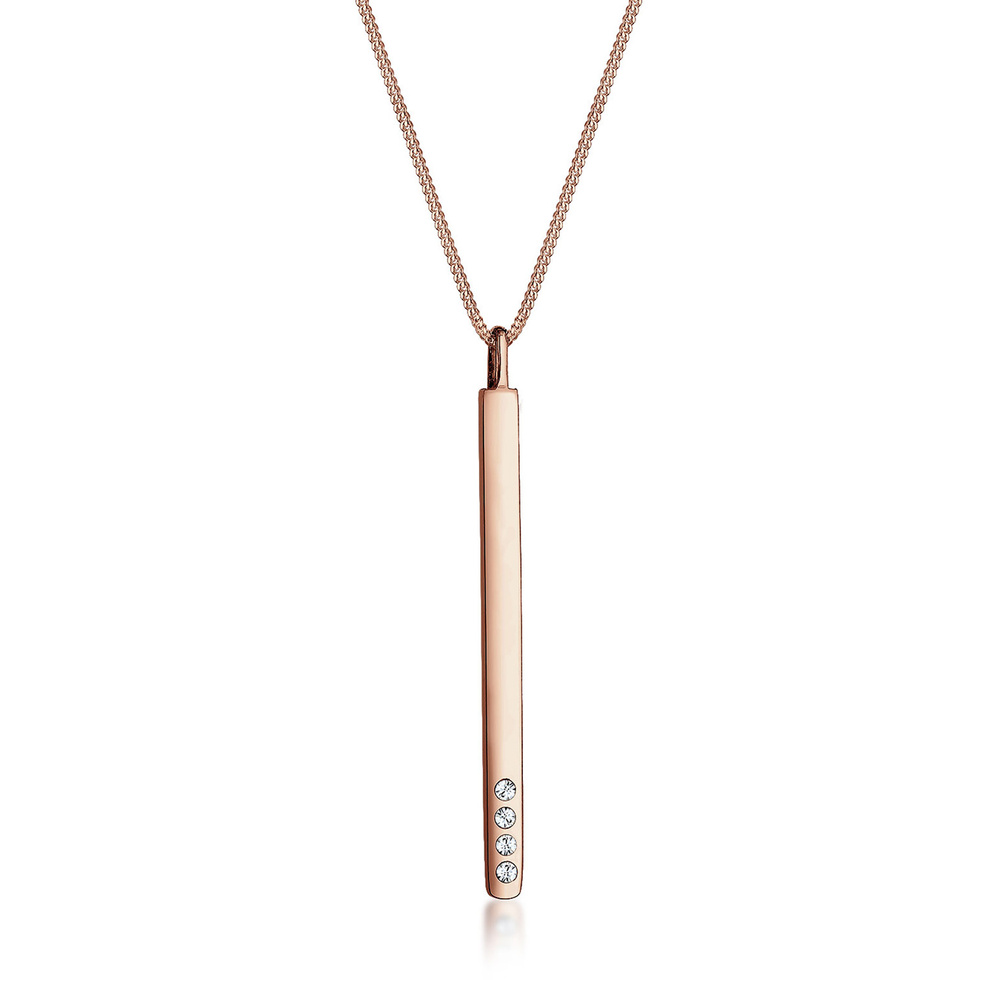 Elli Elli Collier Femme Geo Simple et Cristal - (925/1000) Argent collier