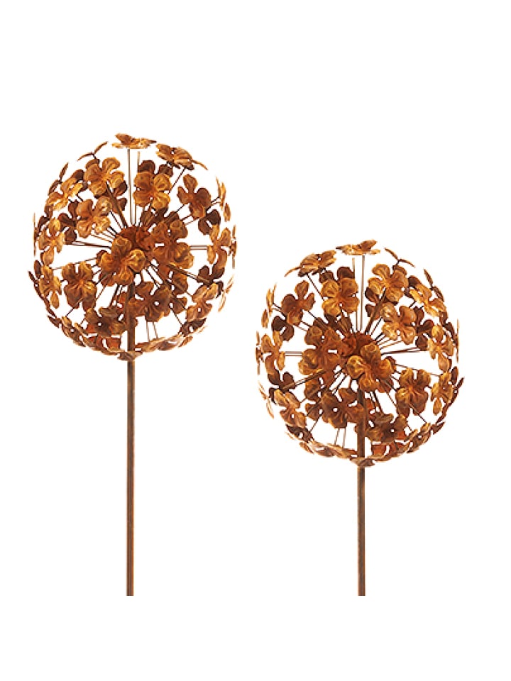 kobolo 2tlg. Set Gartendekoration FLOWERBALL2er in Braun günstig kaufen onesize