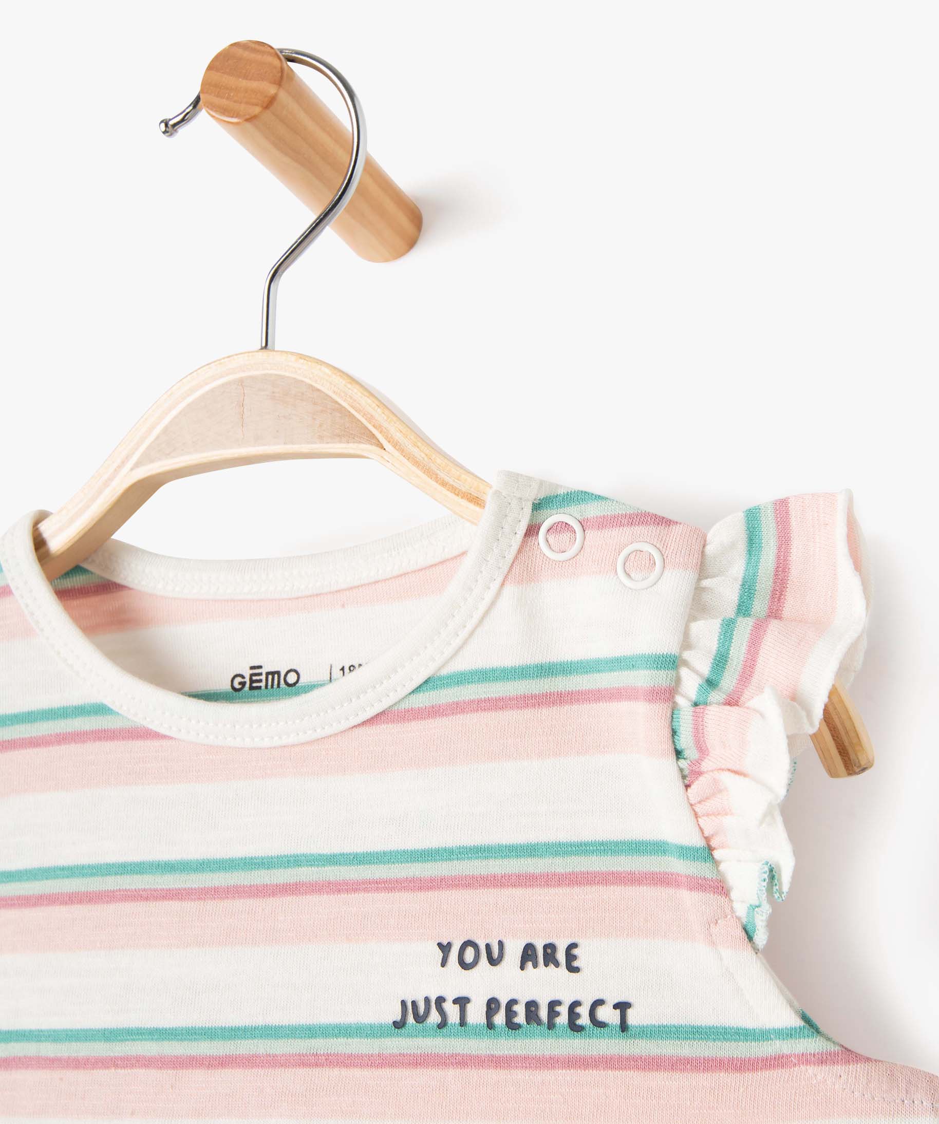 Pyjashort bébé fille rayé ecru | GEMO