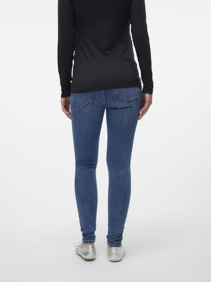 Vero Moda Umstandsjeans mit Skinny Fit in Medium Blue Denim günstig kaufen