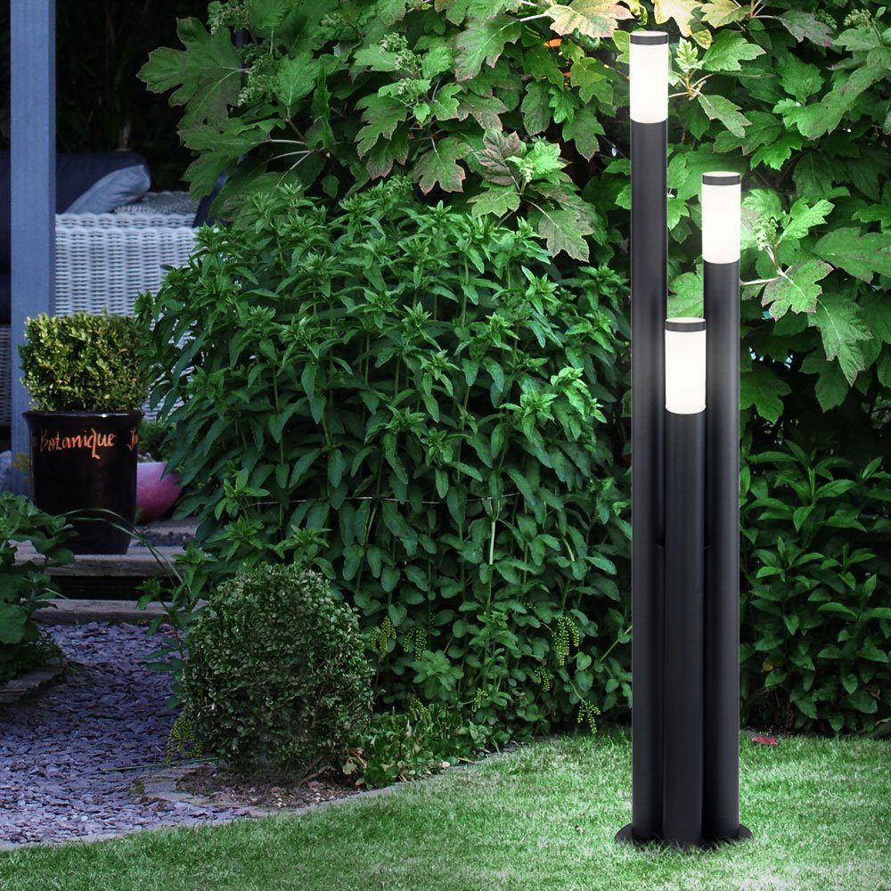 Globo Sockelleuchten, Leuchtmittel nicht inklusive, Außen Steh Leuchte Edelstahl anthrazit Garten Stand Lampe