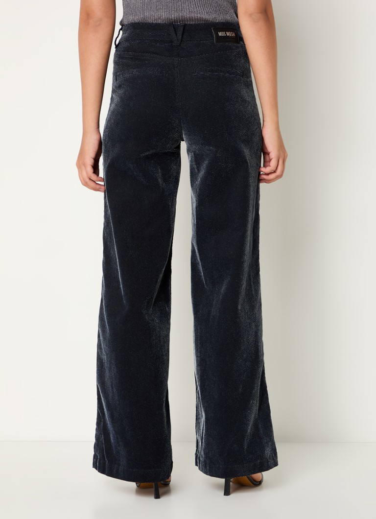 Calça jeans Mos Mosh MMColette de cintura alta e pernas largas com acabamento brilhante.