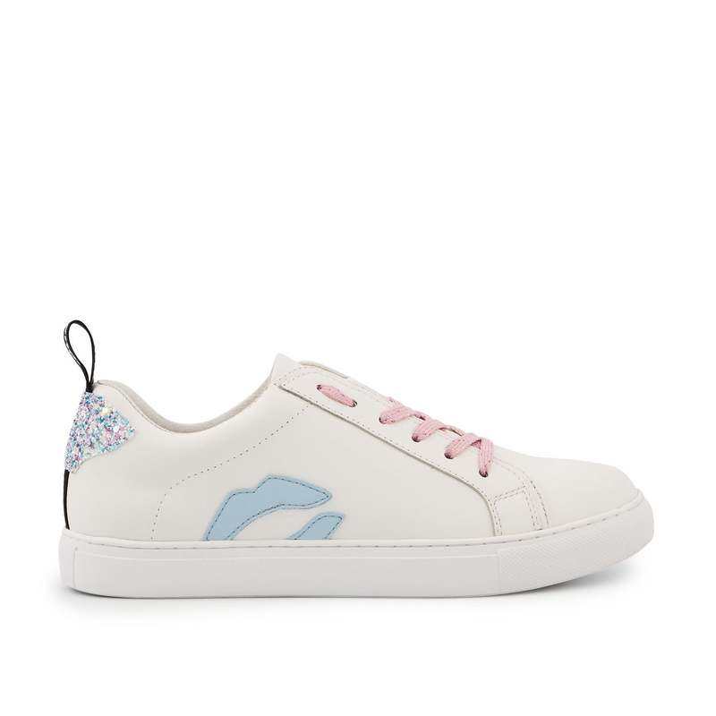 Baskets en cuir Betty bleu mermaid glitter lace