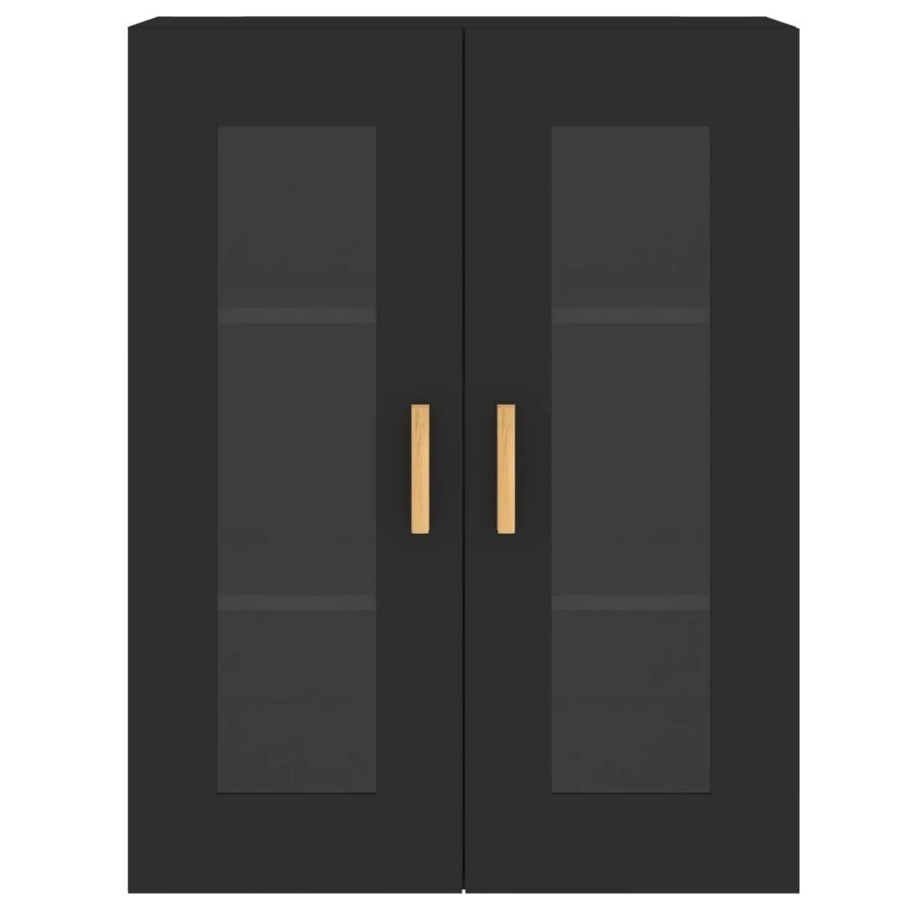 vidaXL Anrichte Wandschränke 2 Stk Schwarz Holzwerkstoff Glas Vitrine Hängeschrank