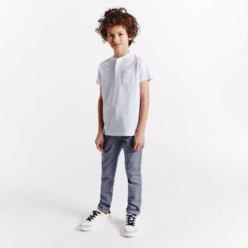 T-shirt tunisien uni blanc garçon