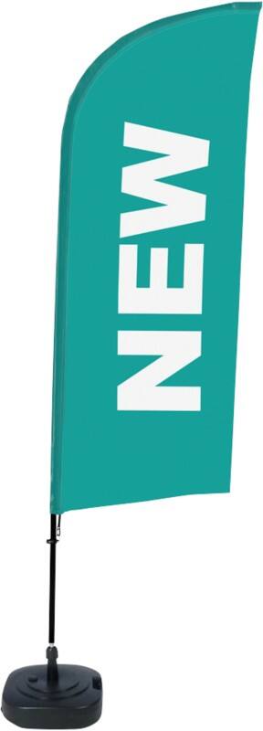 SHOWDOWN Strandflagge New Windform Türkis 330 x 89 cm Einzel Aluminium