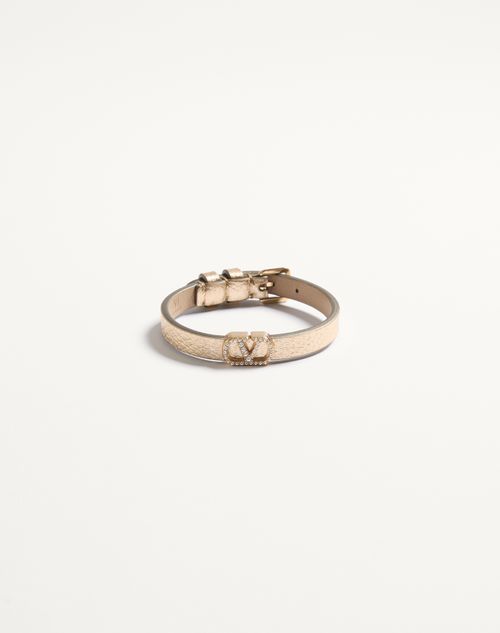 VLogo Signature Valentino armbånd i lamineret læder og Swarovski® krystaller