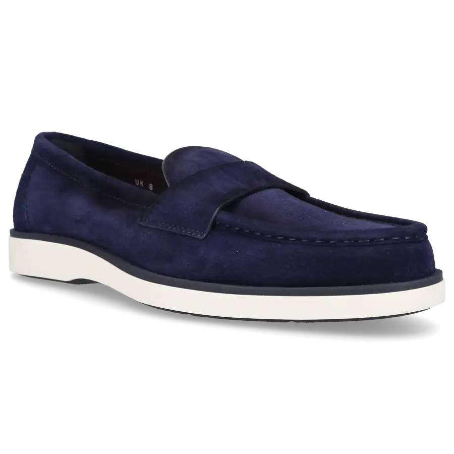 Santoni - Loafer 18657 Veloursleder - blau