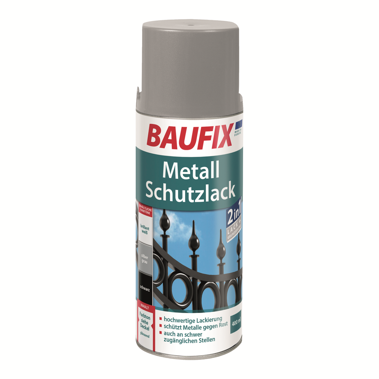 Baufix Metallschutzlack Spray weiß 6er-Set
