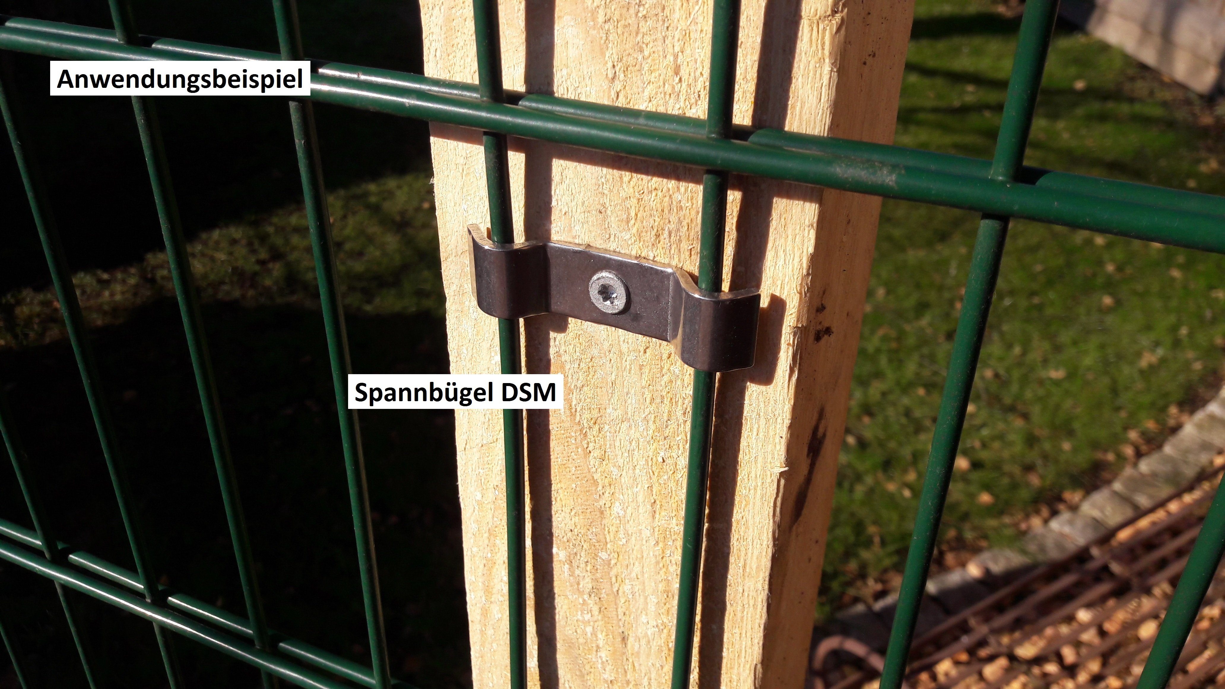 Zaun-Anhalt Doppelstabmattenzaun 50x Spannbügel Befestigung Zaun Pfosten Matten Halterung Edelstahl A2, (50-St)