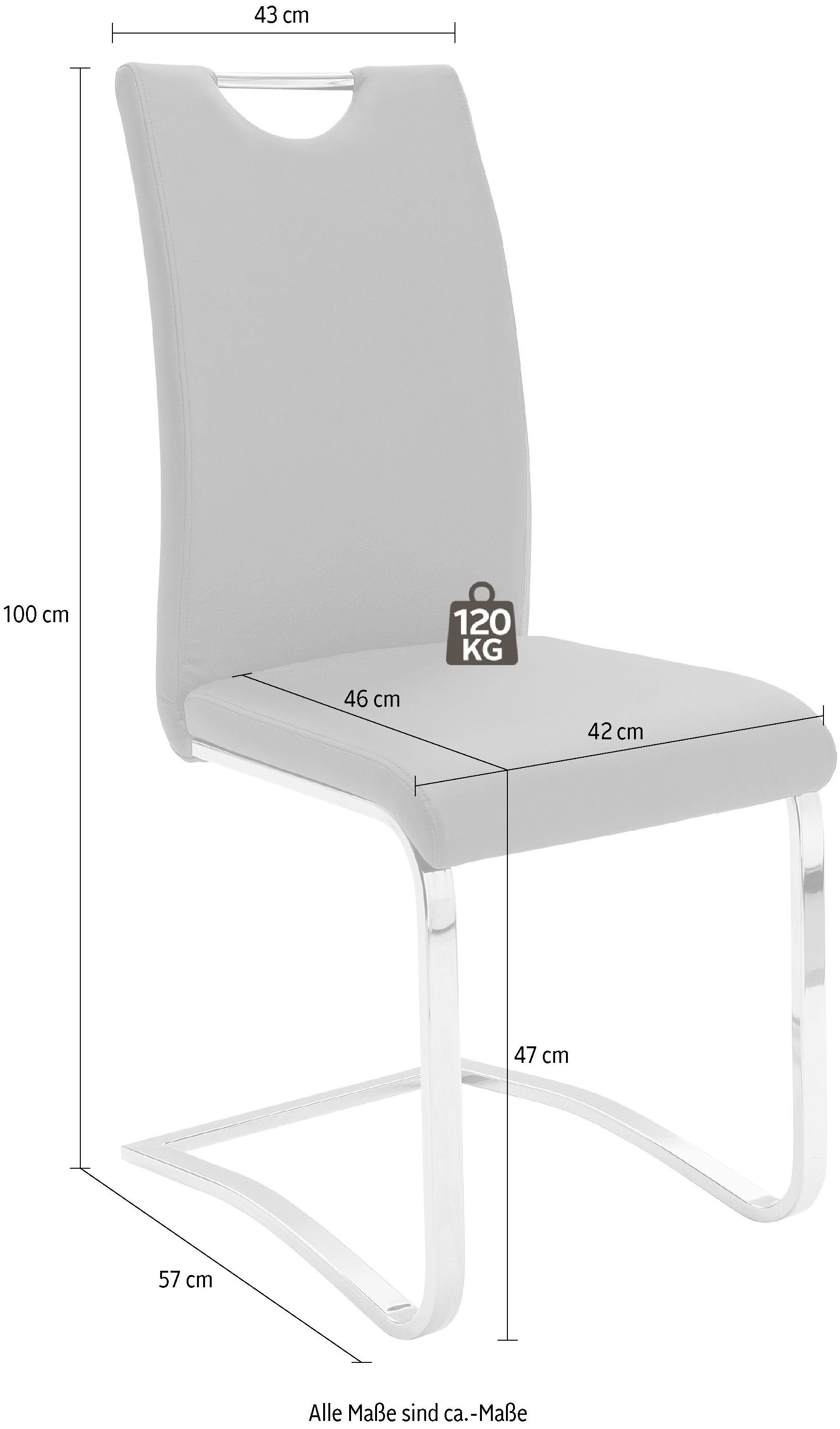 MCA furniture Freischwinger Köln (Set, 4 St), Kunstlederbezug, Komfortsitzhöhe, Stuhl belastbar bis 120 kg