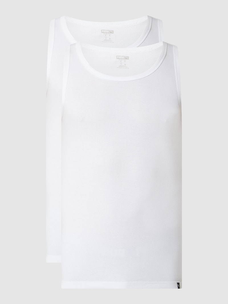 Regular Fit Tanktop aus Baumwolle im 2er-Pack in weiß
